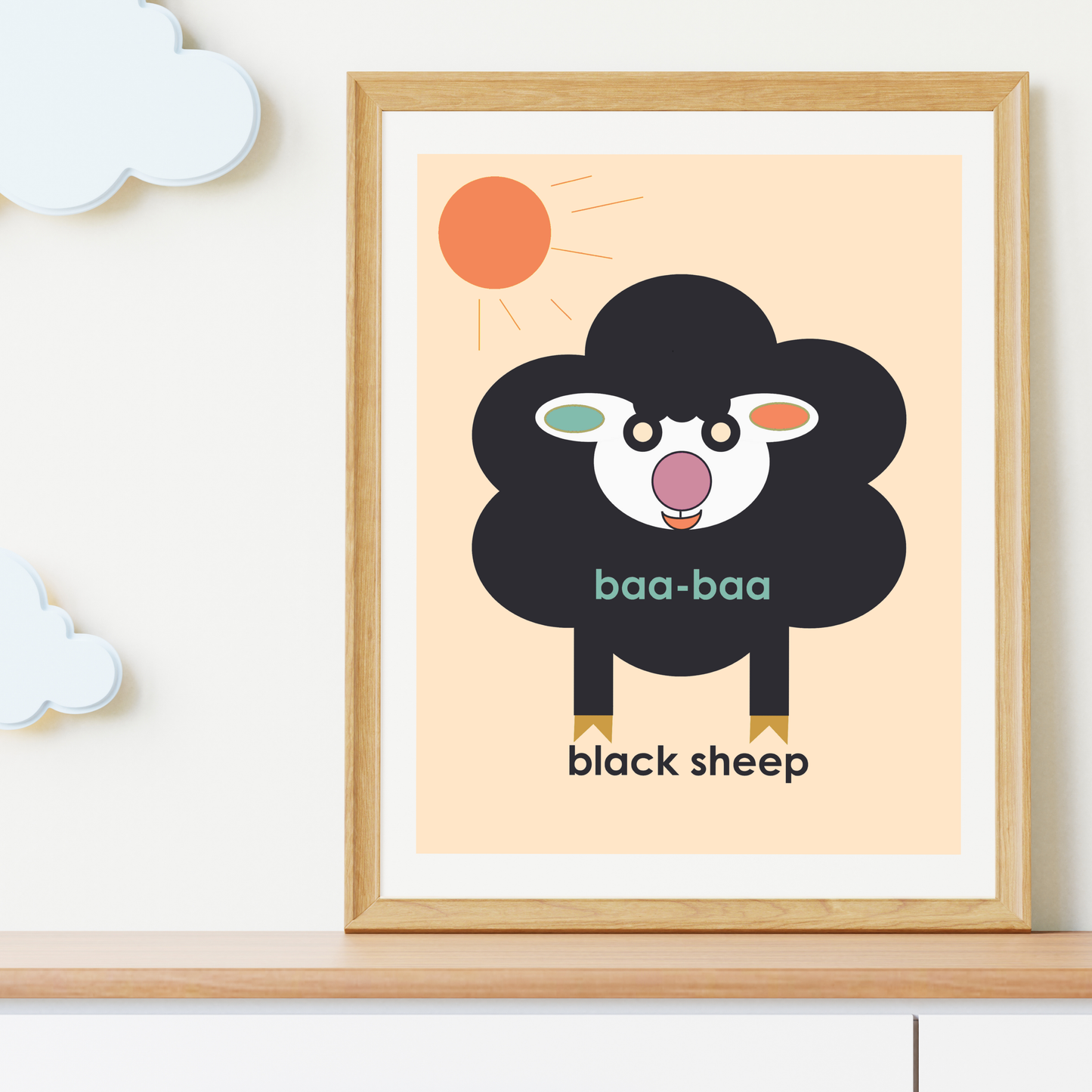 Baa-Baa Black Sheep Giclée Wall Art Print