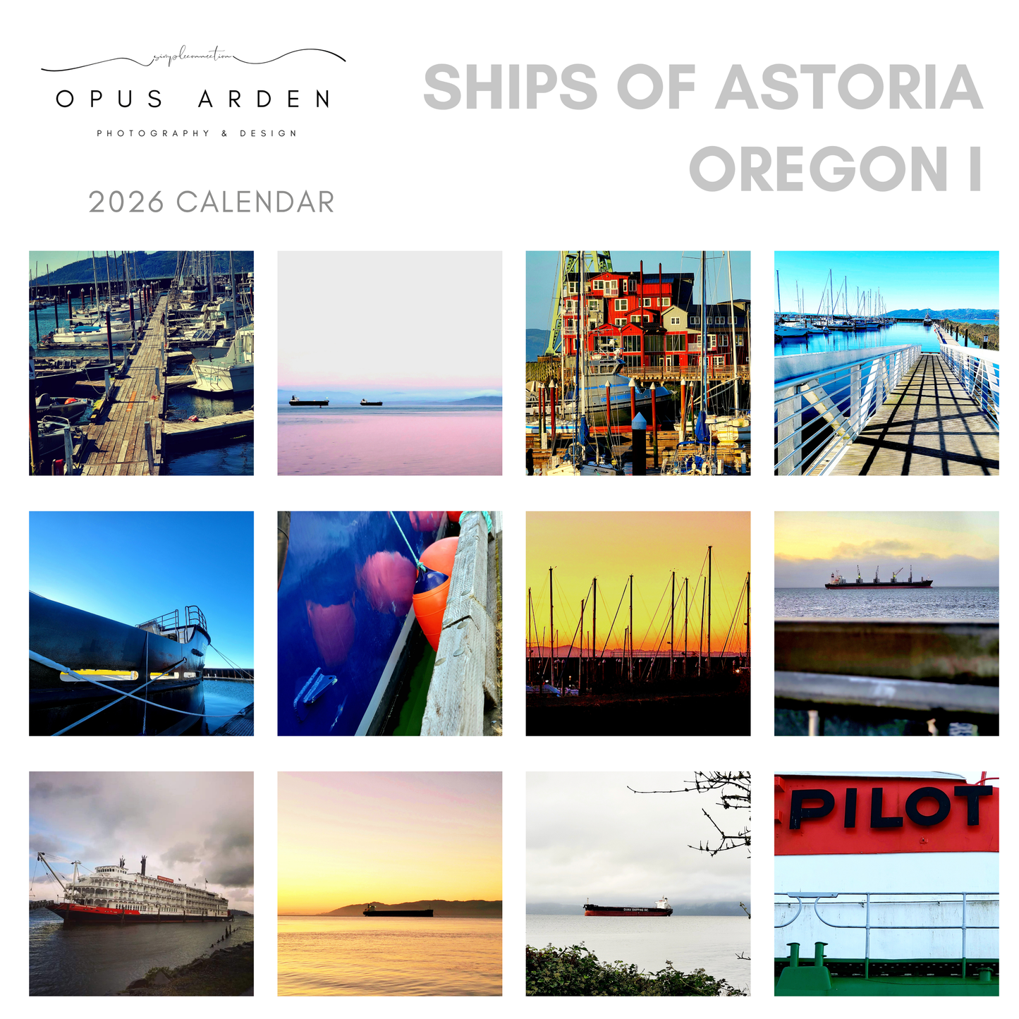 Ships of Astoria Oregon I Pacific Northwest Columbia River 2026 Wall Calendar (US and CA)