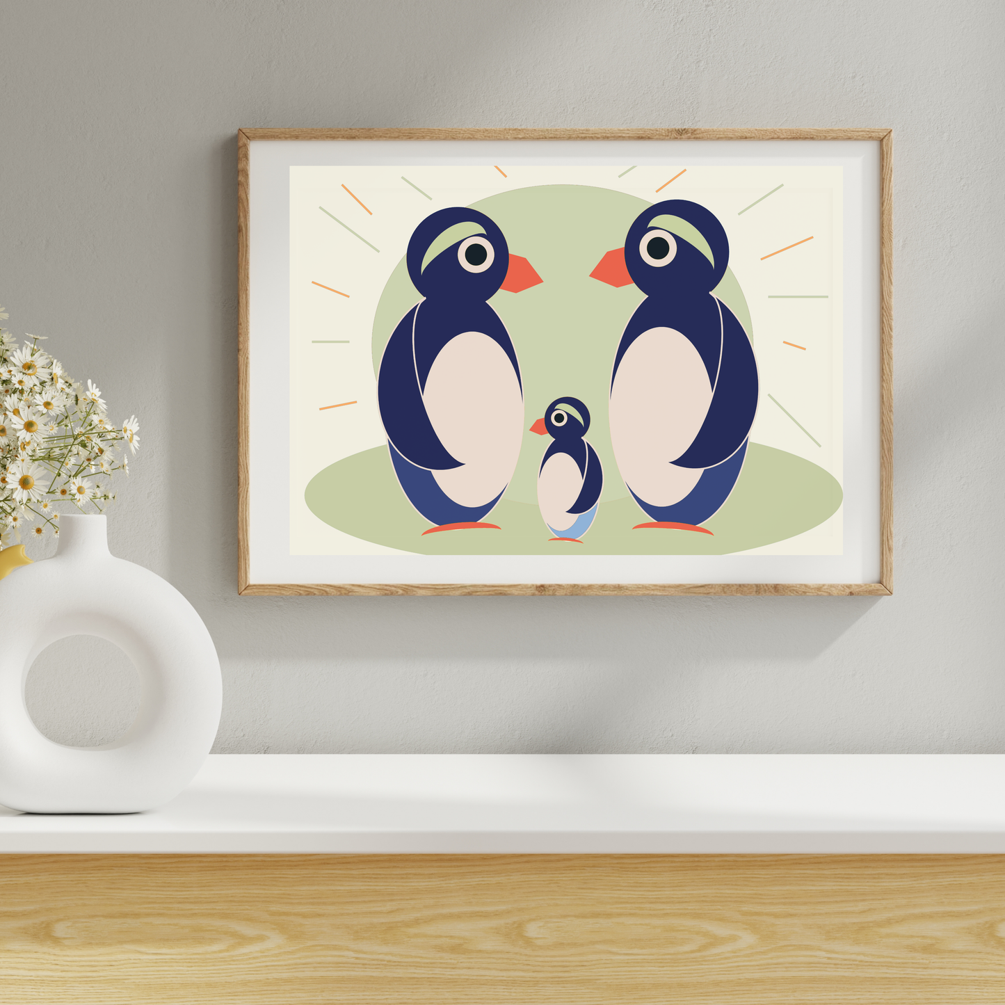 Penguin Family Giclée Wall Art Print